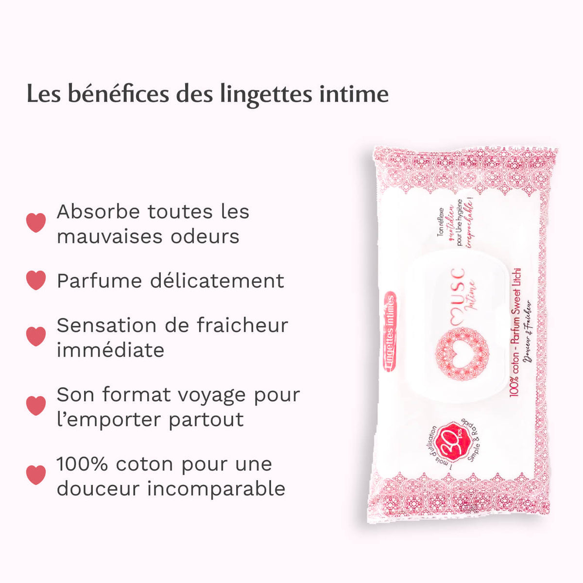 Lingettes toilette Intime au Sweet Litchi x120 - lot de 4