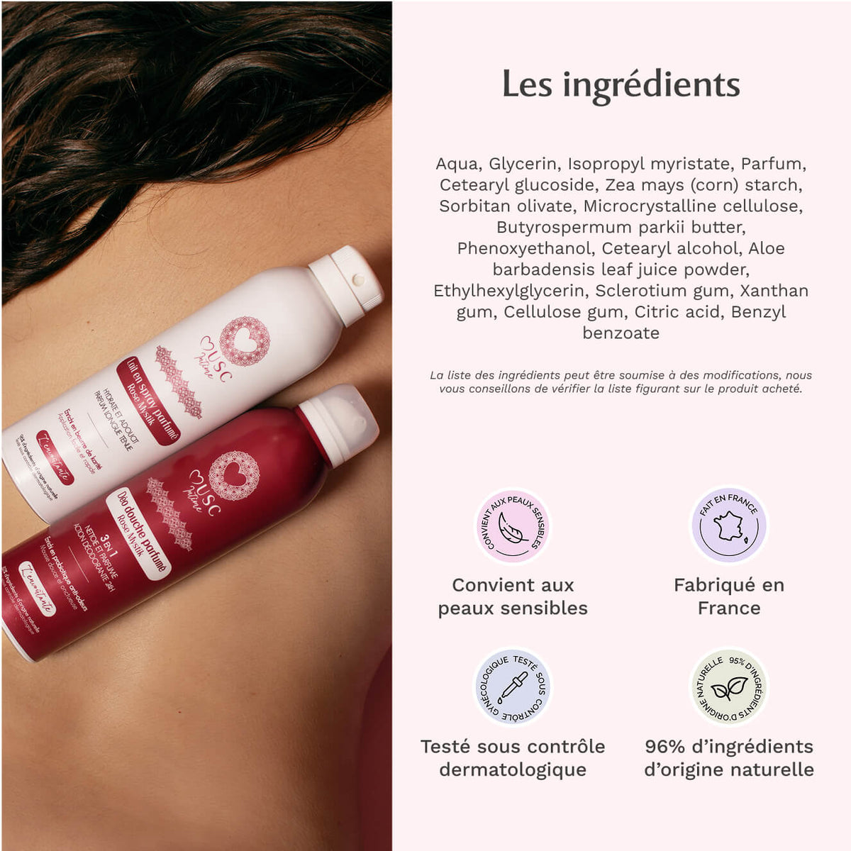 Lait en spray parfumé Rose Mystik - l'Envoûtante
