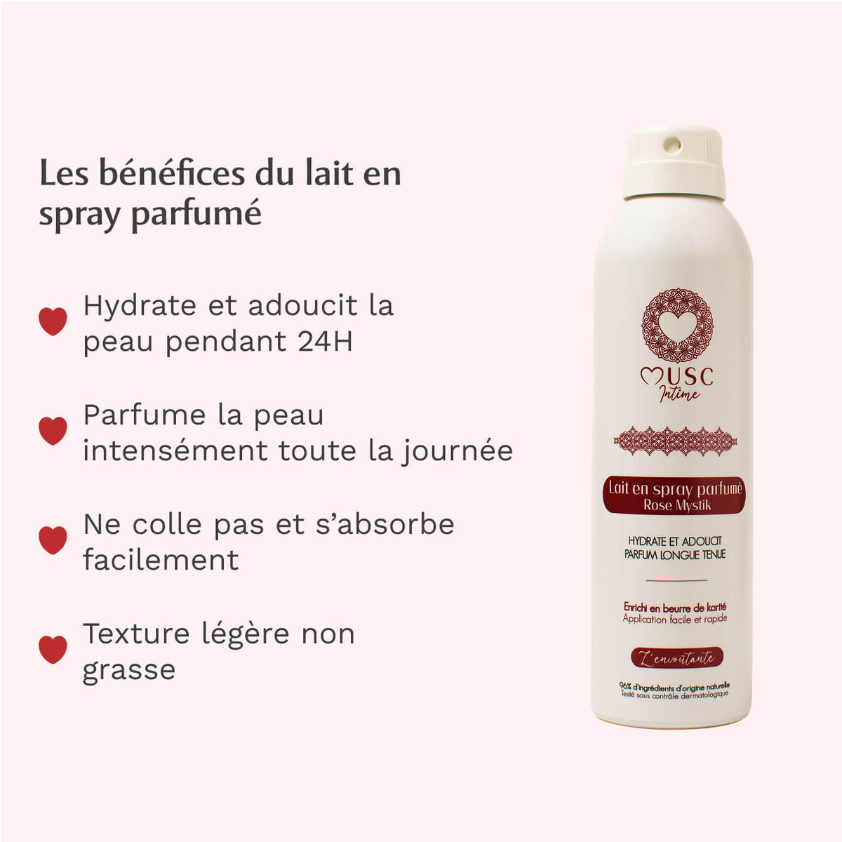 Lait en spray parfumé Rose Mystik - l'Envoûtante